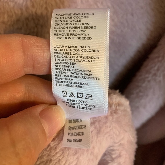 Carole Hockman robe luxurious wrap mauve faux fur size medium patch pockets NWOT - Picture 16 of 16